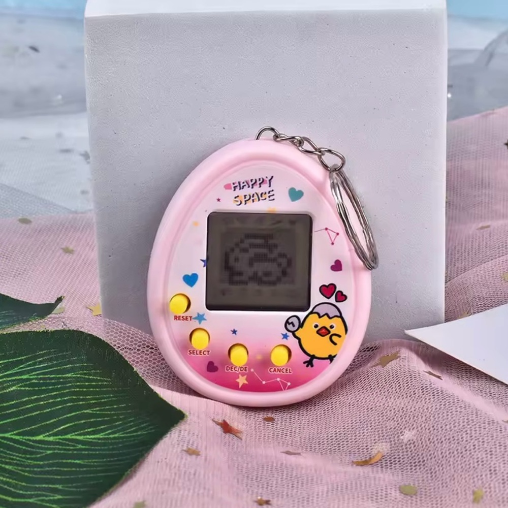 Pink Virtual Pet Toy Tamagotchi, Nostalgic Digital Pet Game for Kids